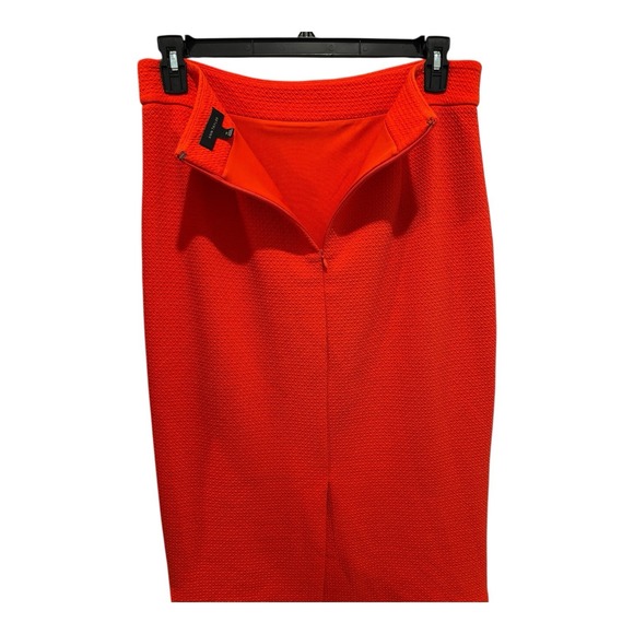 Ann Taylor Outfit Womens 12 Orange Textured Top &‎ Skirt Set Midi Length Split - Picture 13 of 15